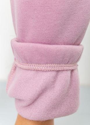 Спортивные штаны на флисе цвет пудра6 фото