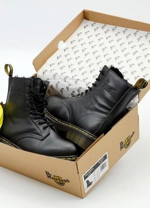 Черевики шкіряні зимові dr. martens, чоботи на хутрі2 фото