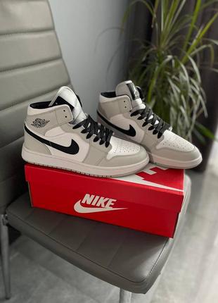 Кросівки nike jordan 1 High grey, високі кеди