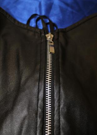 Эротический корсет со шнуровкой  по бокам на змейке эко кожа  латекс винил под кожу для ролевых игр  под кожу неглиже6 фото