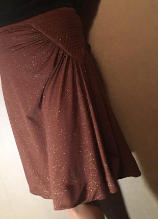 Нарядная, вечерняя юбка цвета корицы2 фото
