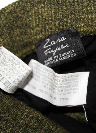 Zara мини - юбка в рубчик изумрудно-мраморного цвета2 фото