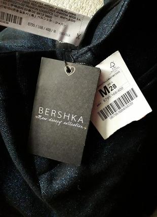 Женские синие короткие шорты bershka с люрексом лето весна осень демисезон2 фото