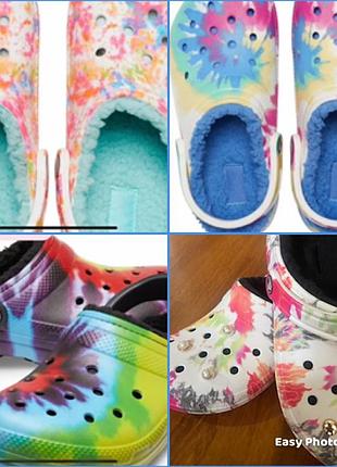 Crocs m12,m10,  w8w9 classic team tie-dye clog