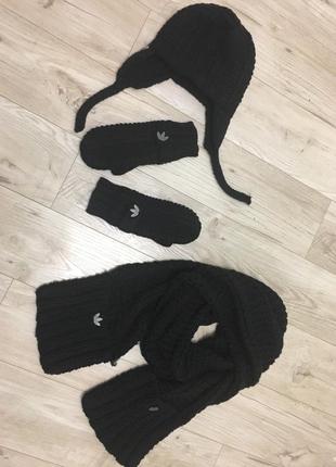 Комплект шапка,шарф,рукавички adidas,оригінал