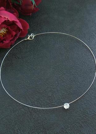 Фианит, стразики на проводе с памятью и лески. чокер