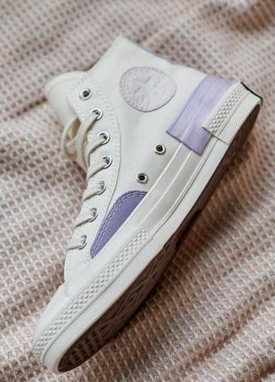 Converse chuck taylor all star high 70 white multi, кросівки жіночі білі конверс, кеди женские конверс белые,, кроссовки конверс женские9 фото