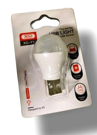 Usb led-лампа xo y1 для повербанка ноутбука usb-зарядки ліхтарик, нічник для аварійного освітлення 1.5 w/5 в3 фото
