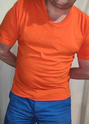 Катонова оранж сток футболка бренд.basics.л4 фото