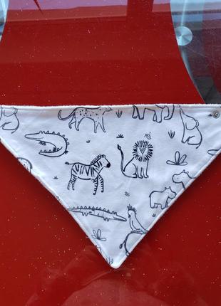 Слюнявчик впитывающий нагрудник - бандана шарф малышу хлопок махра