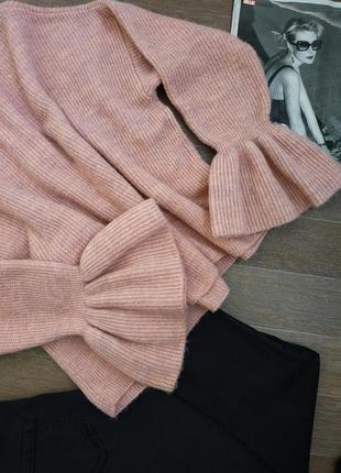 Оригинальный свитер оверсайз с рюшами на рукавах💕 воланами на рукавах, кофта, джемпер m&s3 фото