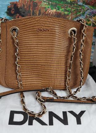 Dkny сумка оригінал шкіра 18*24 donna karan