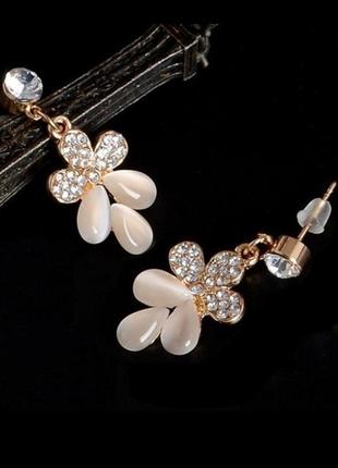 🏵️красиві сережки з котячим оком, нові! арт. 8902