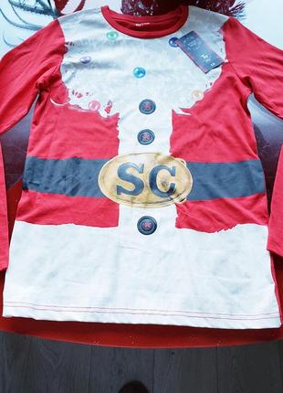 Tu дитячий новорічний реглан лонгслів санта клаус хлопчику 10-11-12 л 140-146-152 см новий