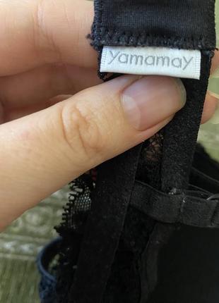 Шикарний, базовий, ажурний, бюстгальтер, чорного кольору, від бренду: yamamay.8 фото