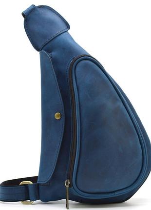 Нагрудна сумка рюкзак слінг шкіряна на одне плече rksky-3026-3md tarwa1 фото