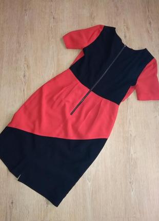 Распродажа!!!платье классическое с молнией на спине в сочетаии красного и черного цвета размер 103 фото