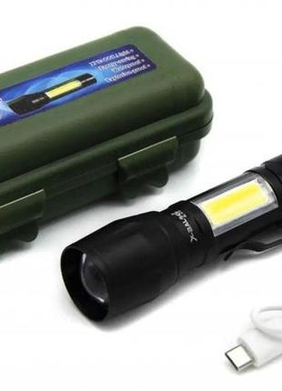 Ліхтарик ударостійкий ручний акумуляторний з zoom 3 режими police bl-511 + зарядка2 фото