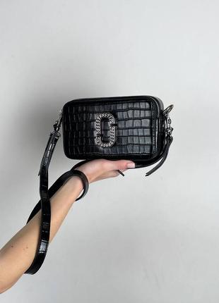 Marc jacobs croc embossed bag black2 фото