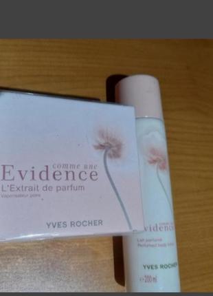 Набір evidence, парфум і молочко для тіла. yves rocher. , нове