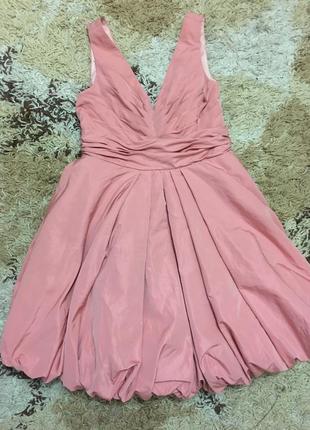 Шикарное коктельное платье y.a.s. studio 75 darla puffball dress in pink от asos4 фото