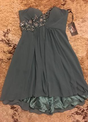 Шикарное платье laona slate green4 фото
