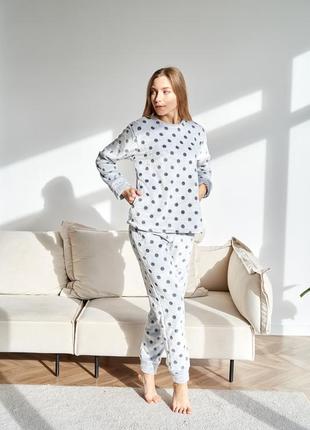 Махровый теплый костюм для дома кофта и штаны, пижама3 фото