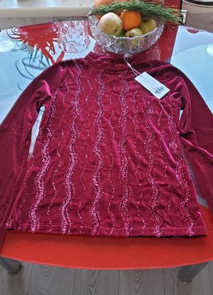 M&g monogram жіночий оксамитовий бордовий ошатний гольф м 46 р