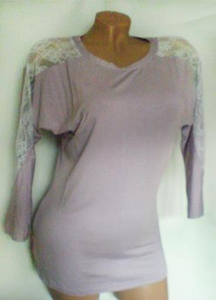Женская блузочка с гипюровыми вставками, s, м.5 фото