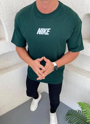 Мужская футболка найк зеленая. футболка оверсайз мужская
