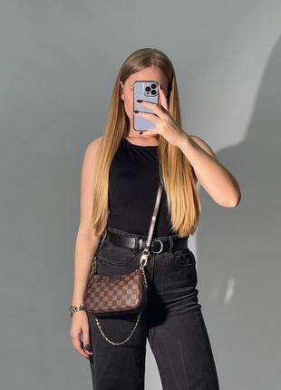 Женская маленькая коричневая  сумка с ремешком через плечо 🆕сумка кросс боди2 фото