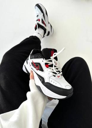 Кроссовки slides nike m2k tekno white black red2 фото