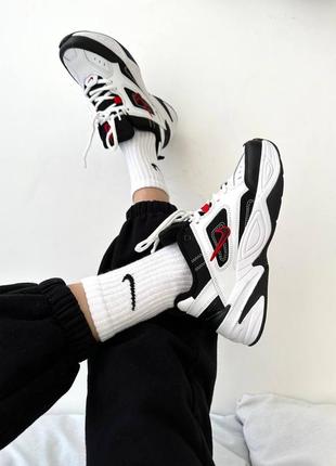 Кроссовки nike m2k tekno white black red3 фото