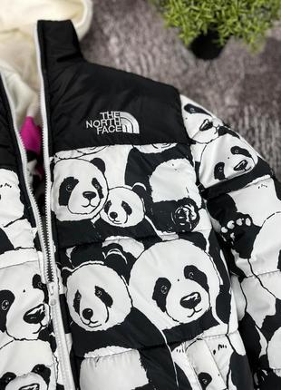 Пуховик the north face // куртка tnf панда чорно-біла