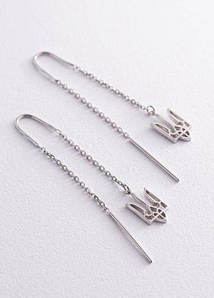 Сережки срібні с гербом україни