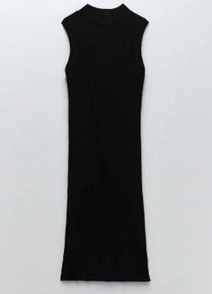 Платье/платье (платье)zara в рубчик синее и черное 💙🖤9 фото
