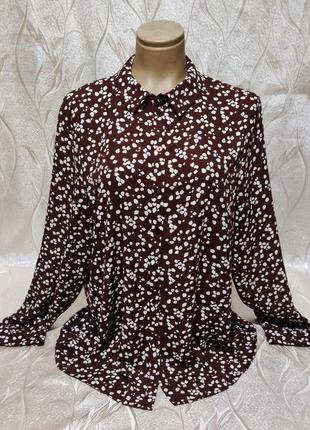 Нова коричнева плямиста блузка сорочка 52