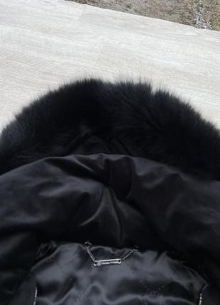 Trina turk куртка велюровая s женская зимняя черная с мехом2 фото