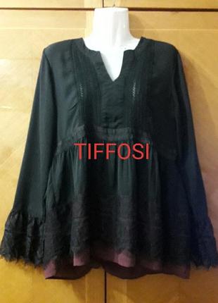 Tiffosi  брендова стильна блуза з кружевом  р. l