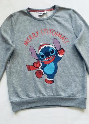 Новогодний свитшот толстовка стич stitch оверсайз disney