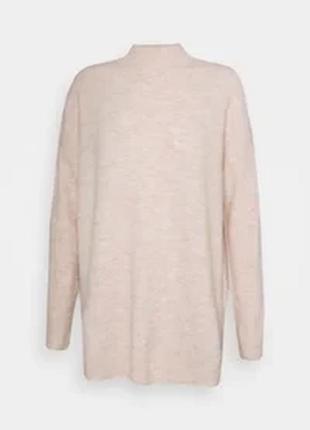 Трендовий свитер, джемпер подовжений пудрово рожевий меланж vero moda2 фото