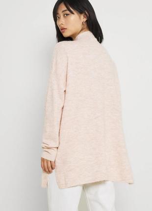 Трендовий свитер, джемпер подовжений пудрово рожевий меланж vero moda3 фото