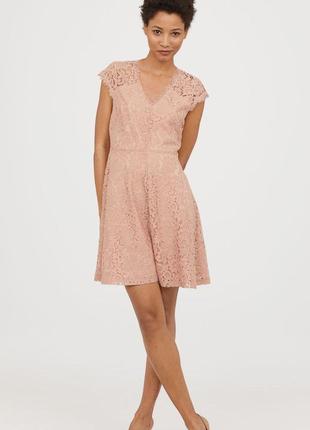 Мереживна сукня жіноча пудрово-рожевий м h&m 05236420061 фото