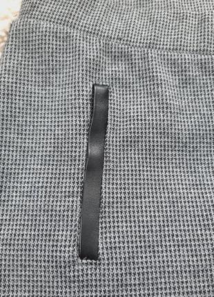 Комфортные теплые лосины/штаны  в принт гусинную лапку/на резинке, yessica,  p. 42-447 фото