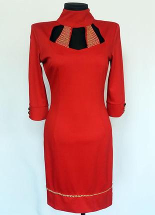 Суперціна. ефектне плаття, прорізи. червоне. туреччина. р. 42-481 фото