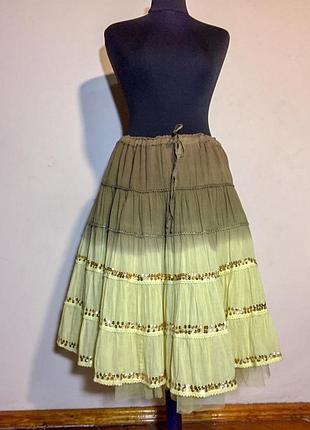 Яркая пышная юбка американка, цвет желто-коричнев.амбре. m-xl оригинал!!!