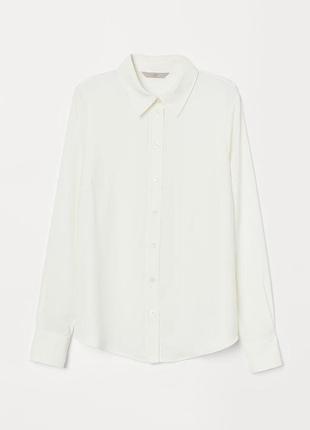 Приталенная блузка, рубашка, сорочка женская молочный кремовый 36/8  h&m 110-122 0889460
