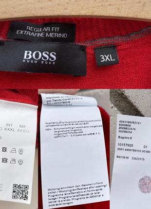 Вовняний червоний джемпер кофта hugo boss великий розмір оригінал7 фото