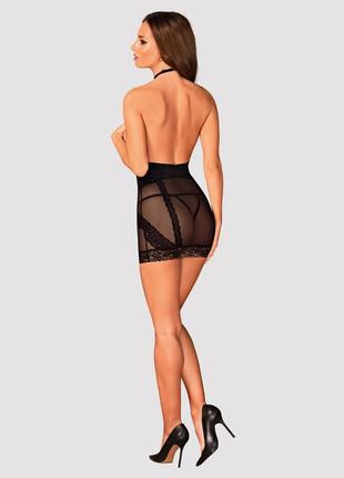 Obsessive lacrisia chemise комплект жіночої білизни  з трусиками чорний