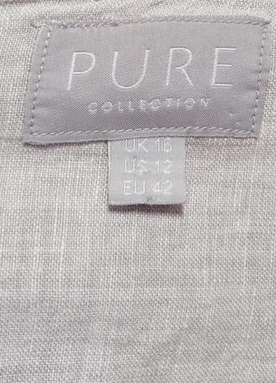 Брендова сорочка pure collection, 100% льон, розмір 14/16 або xl / xxl6 фото